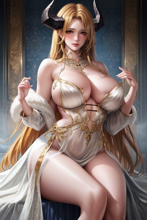 Golden Hair, Medium Ass, Large BreastsヘンタイAIポルノ