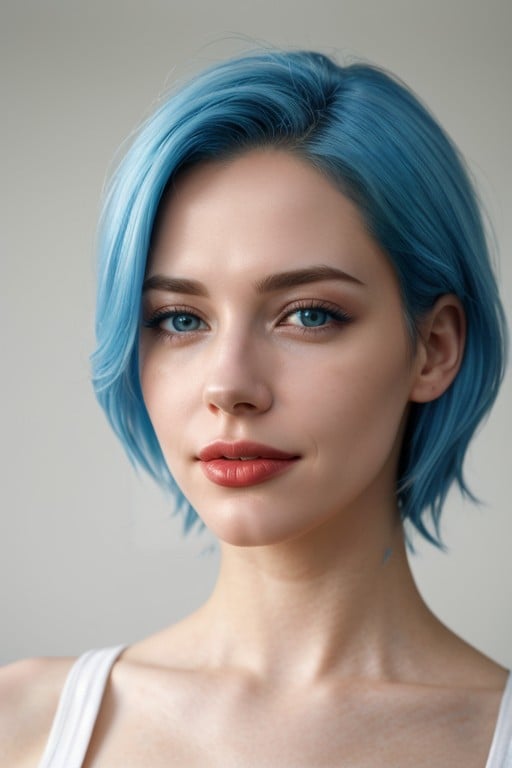 Cheveux Bleu Clair, Hôpital, Les Yeux RougesPorno IA