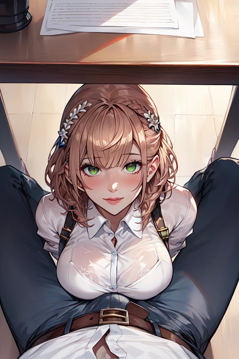 Pov Looking From Above, Mirando Al Espectador, Shirogane Noel From HololivePorno AI Hentai