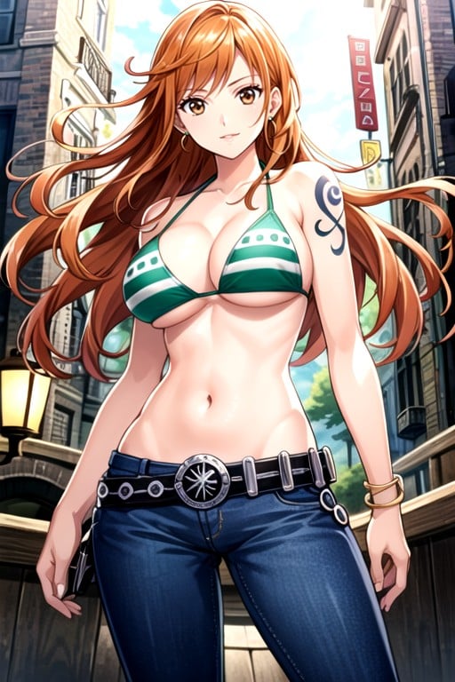 Nami (one Piece), Meio-dia, Roupa De Banho Pornografia de IA