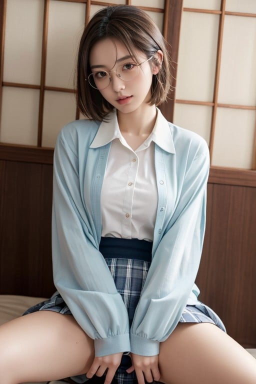 Glasses, Japanese, School Uniform AI Porn