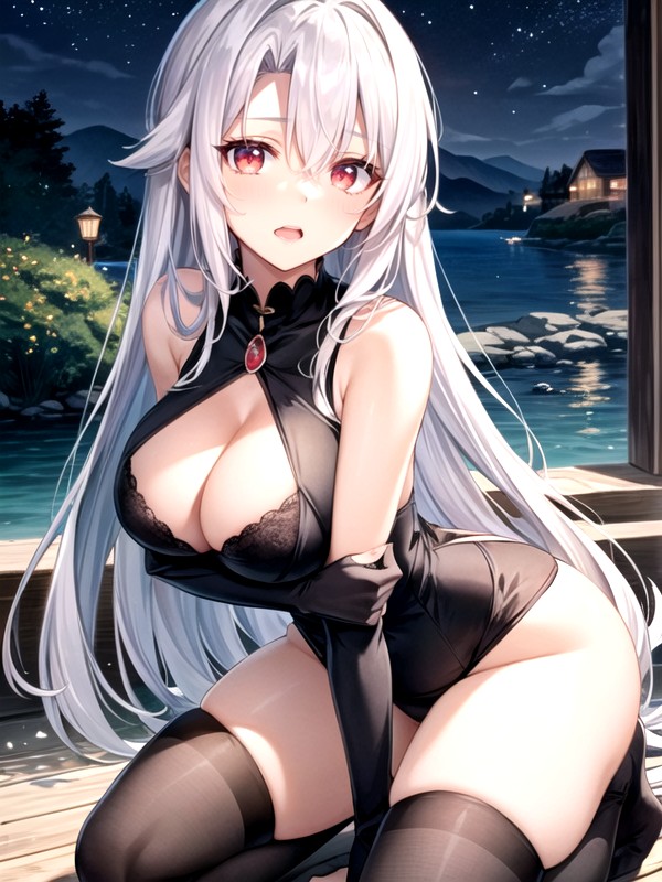 Perfect Breasts, Red Eyes, Lake Hentai AI Porn