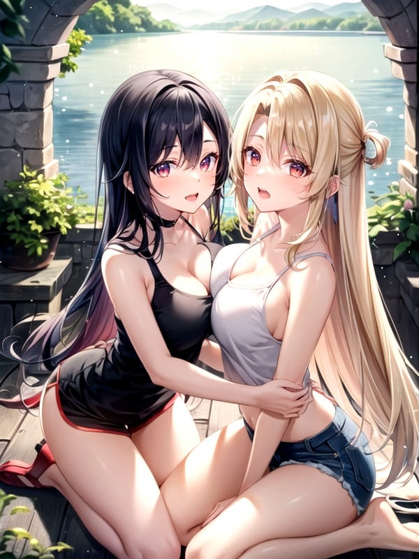 Vue De Côté, French Kiss, Petite PoitrinePorno IA Hentai