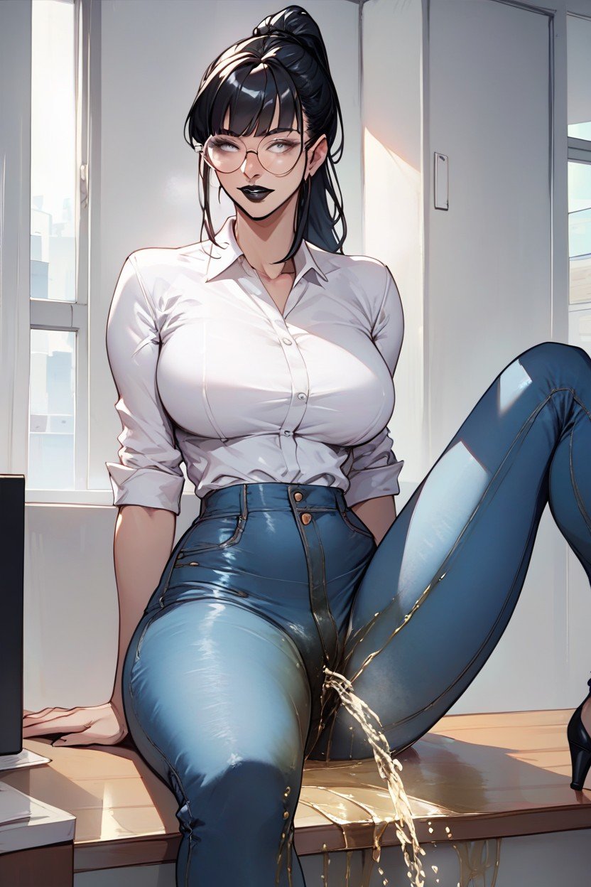 Round Glasses, Tall, Tight Jeans Hentai AI Porn