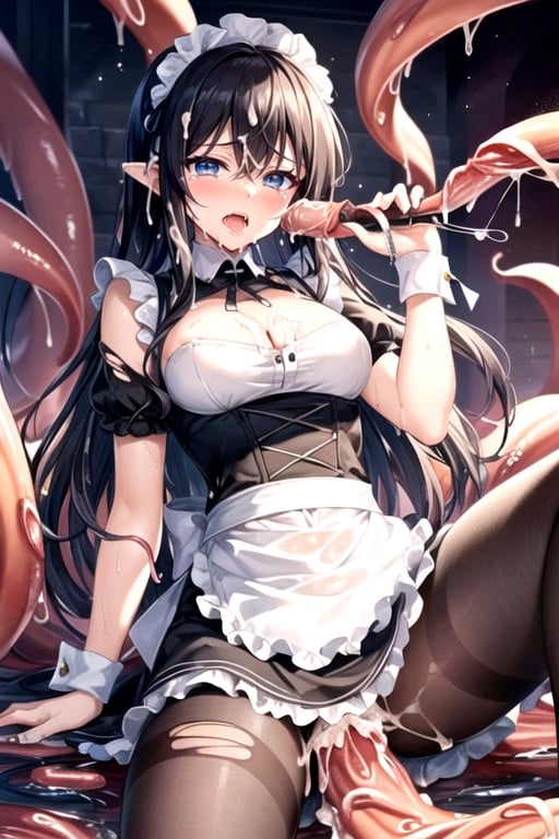 Vaginal Penis Tentacles Sex, Maid Dress, WetPorno AI Hentai