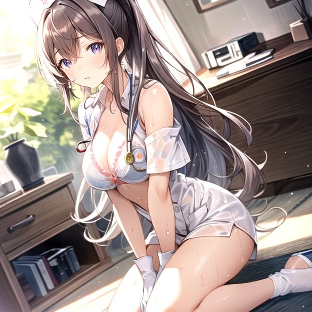 Nurse, Urine, Kneeling Hentai AI Porn