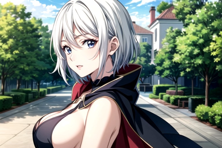 White Hair, Vampire, Arms Together AI Porn