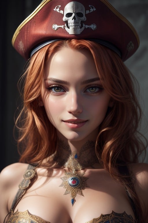 Red Head, Pirate, ClothedPorno AI