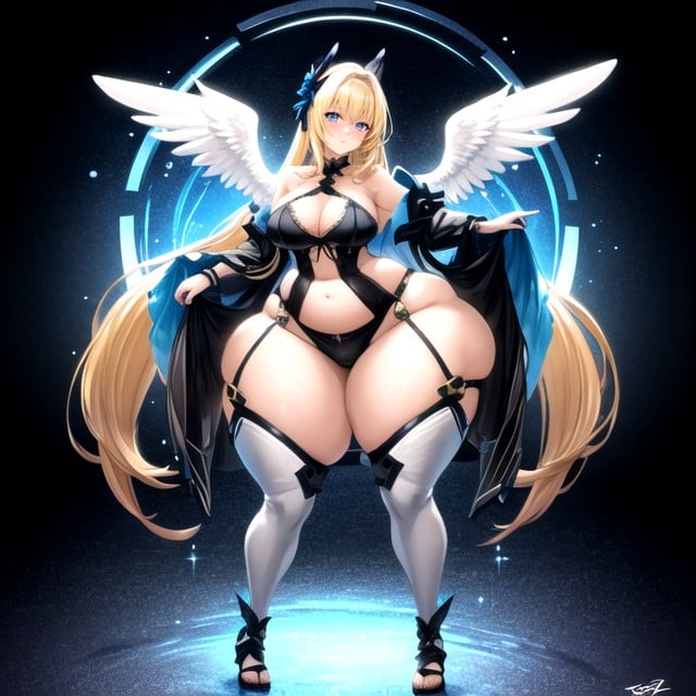 Thick, Extremely Large Ass, Blonde Hair Hentai AI Porn