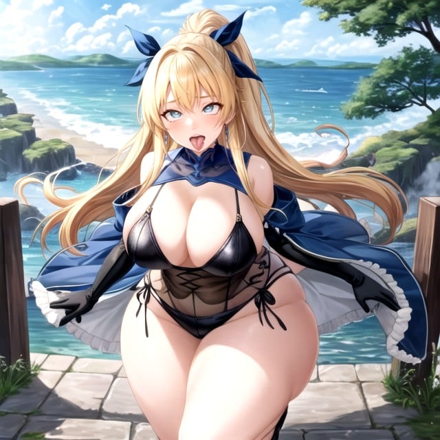 Gros Seins, Cheveux Blond, AhegaoPorno IA Hentai