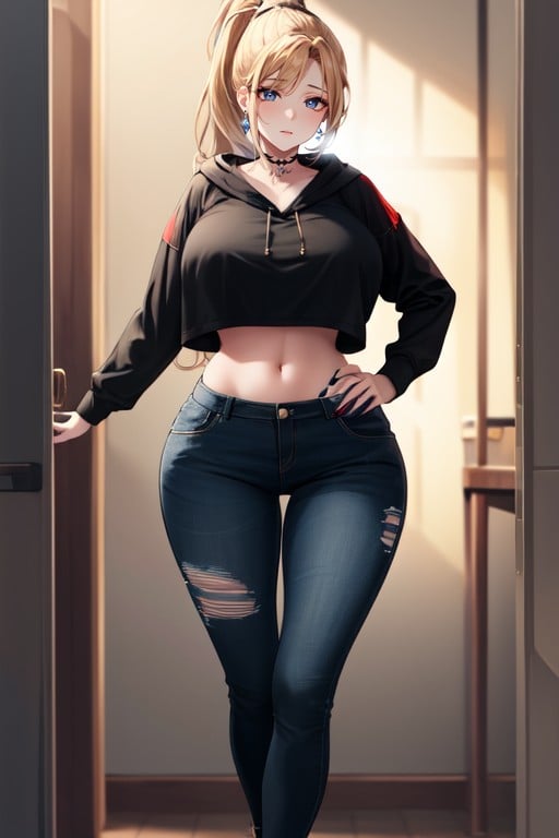 Long Black Finger Nails, Large Rounded Breasts With Wide Hips, Covering Her Breasts With Her Elbows In K Resolution With Cinematic Lighting And Ray Tracing With A Simple BackgroundAI黃片