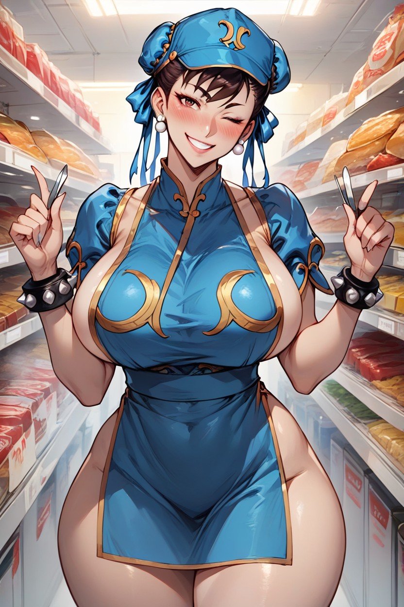 Head Tilt, Chun Li, Top ViewPorno AI