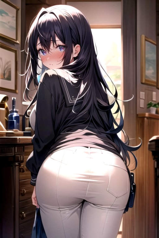 Bending Over, Warm Anime, Embarrassed  AI Porn