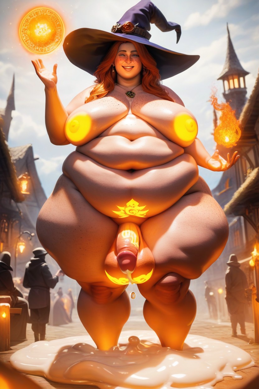 Thick Luscious Hair, Orange Glowing Balls, Chubby AI Gay Porn