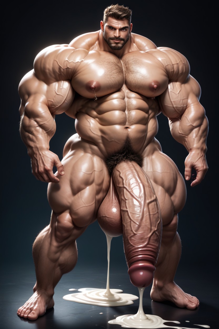 Large Cock Between Legs, Gigantic Cock, Full Body AI Gay Porn
