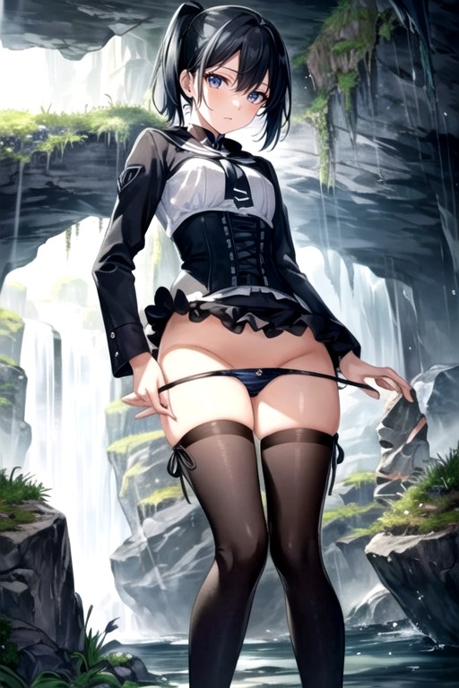 Cave, Undressing, Black Rock Shooter From The Anime Black Rock Shooter Hentai AI Porn