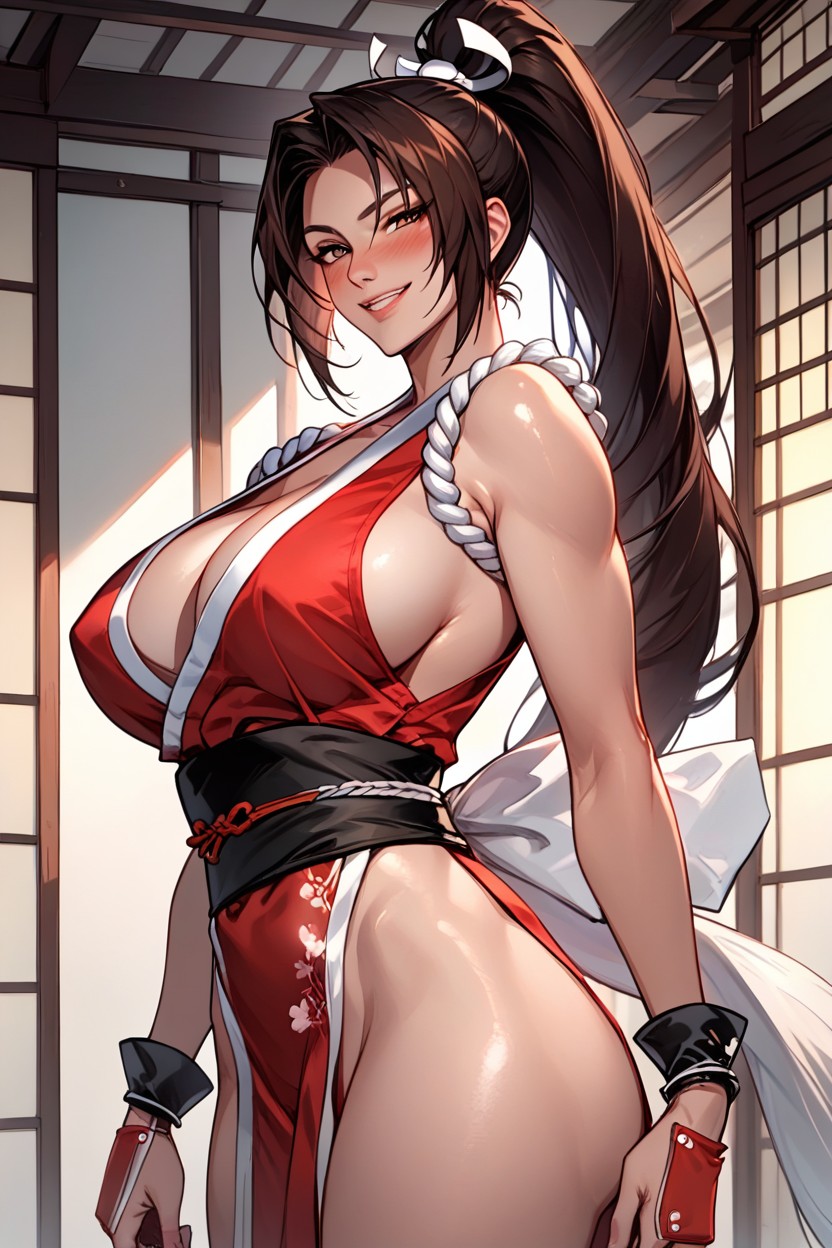 Looking Down At Viewer, Big Breasts, Mai ShiranuiPorno IA Hentai