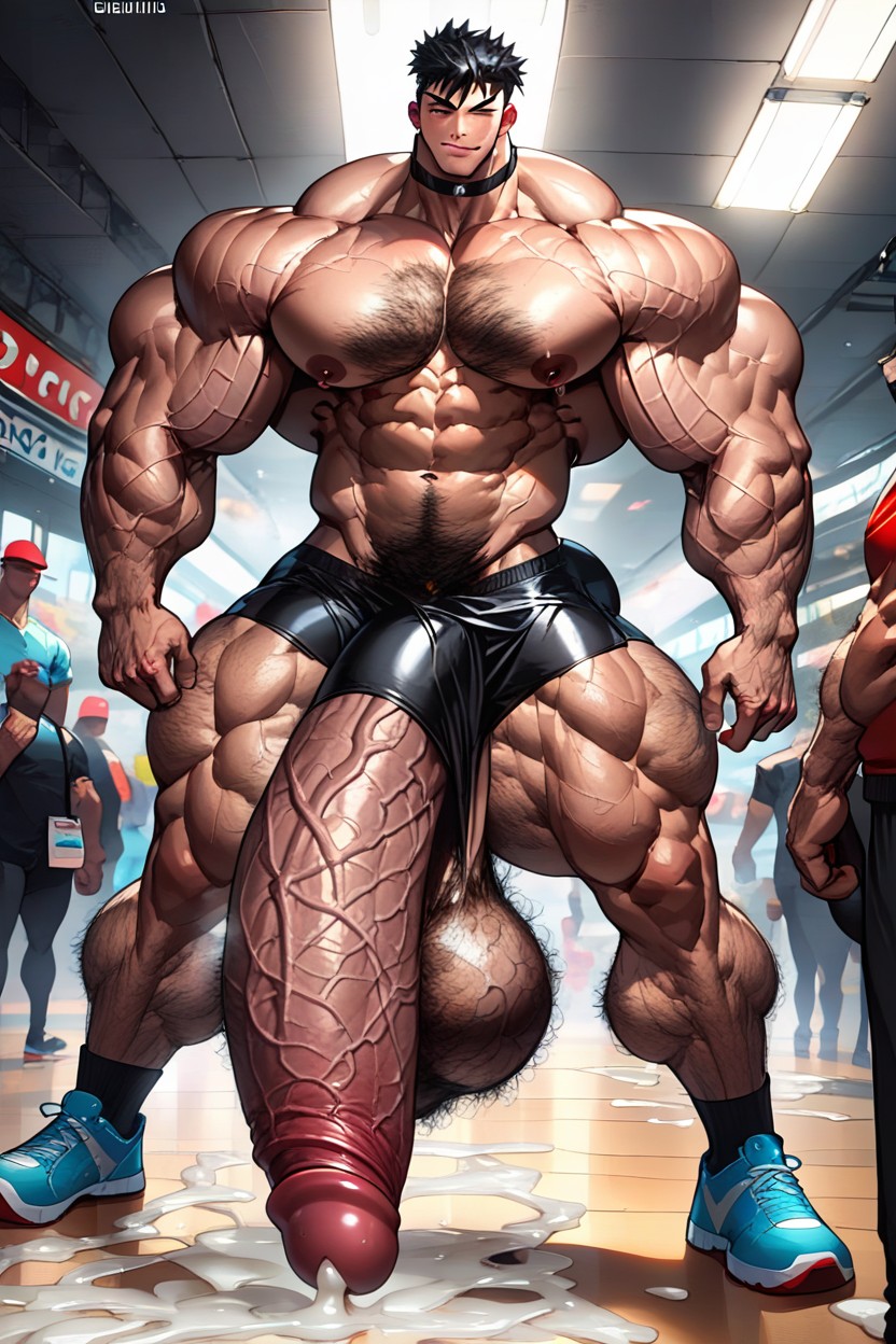 Gigic Cock, Massive Muscles, Muscular AI Gay Porn
