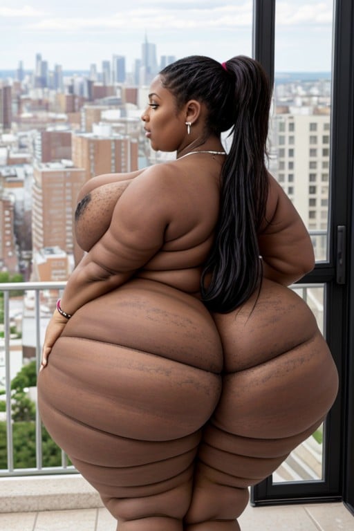 Africana, Bunda Extremamente Grande, Bunda De Apoio Pornografia de IA