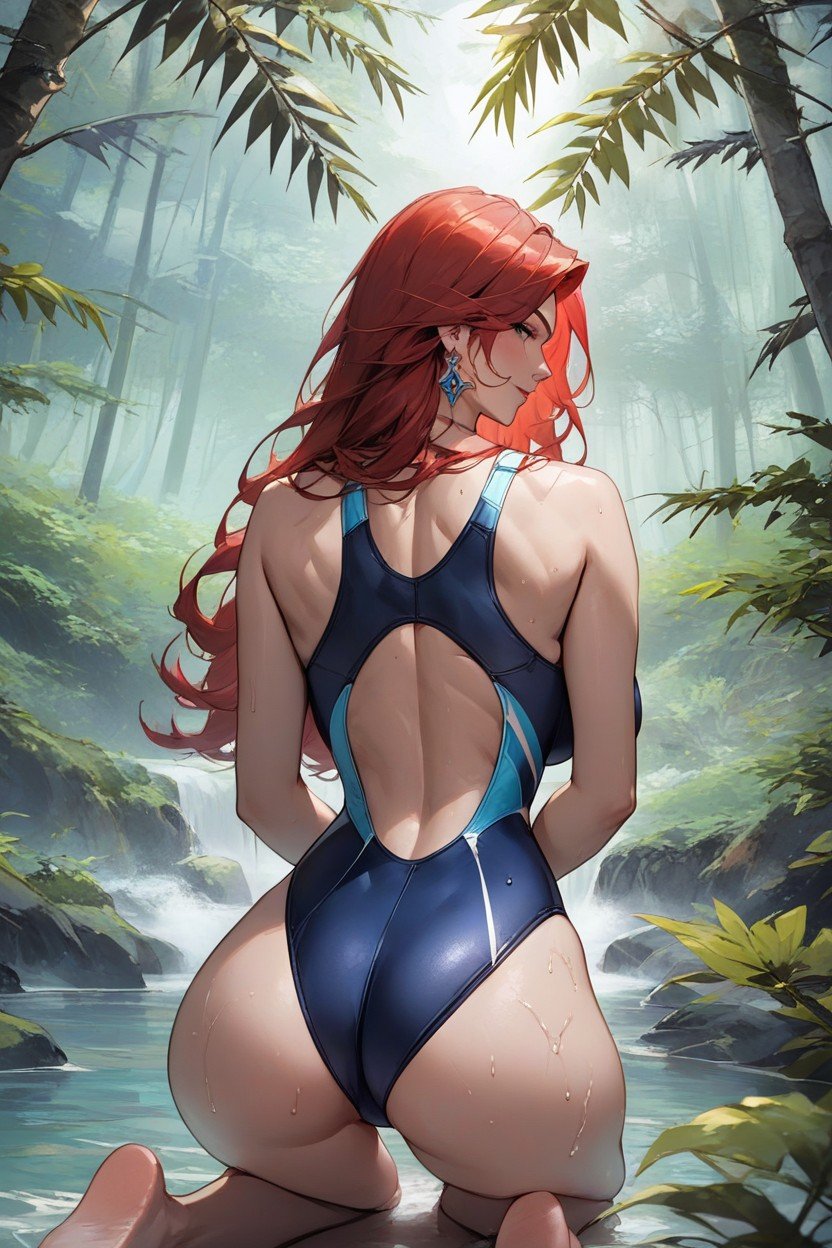 Arms Behind Back, Small Ass, Swimsuit AI Porn