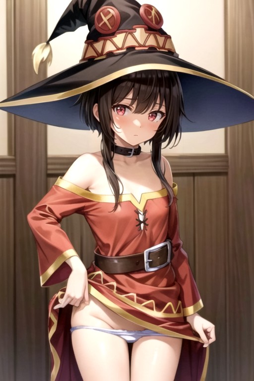 Yeux Brillants, Baisser Les Culottes, Megumin (isekai Quartet)Porno IA Hentai