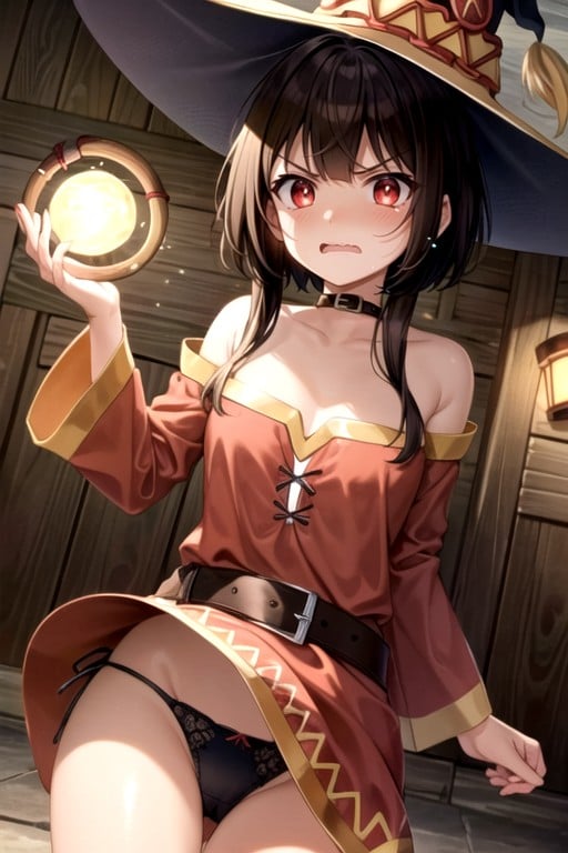 Megumin (isekai Quartet), Knee Panties, Glowing Eyes Hentai AI Porn