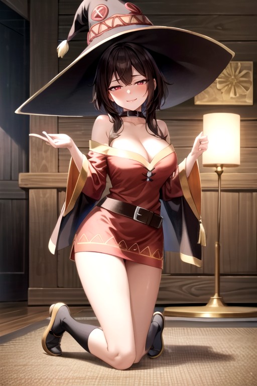 Megumin (isekai Quartet), Caliente, Ojos BrillantesPorno AI Hentai