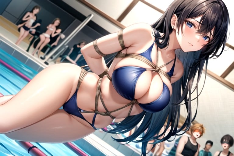 School Swim Suit, School Swimming Pool, Shibari Hentai AI Porn