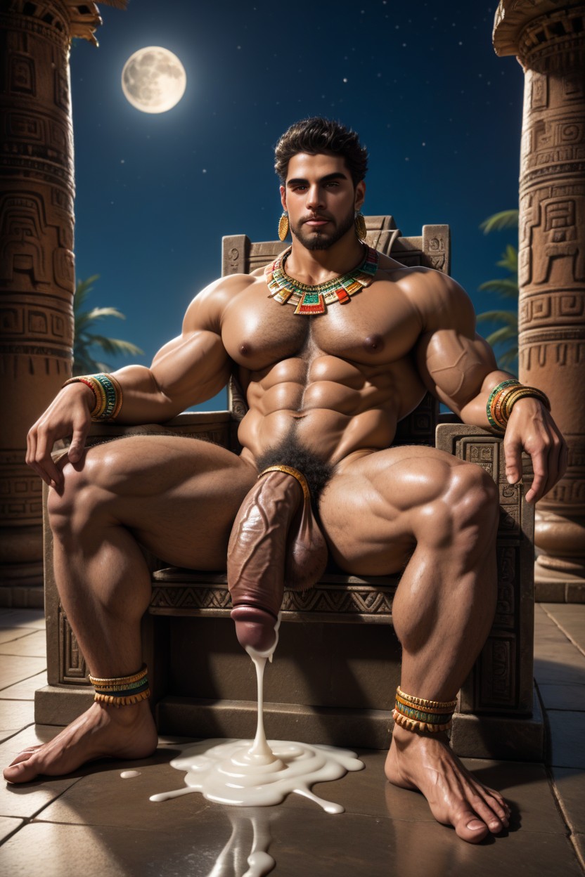 Anklets, Gigic Balls, Sitting On A Throne AI Gay Porn