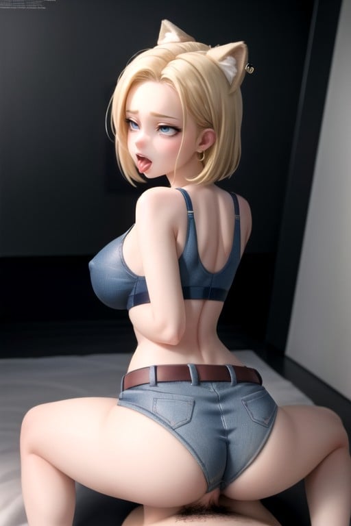 Gros Cul, Short Sportif, Android 18 (dragon Ball Z)Porno IA Hentai