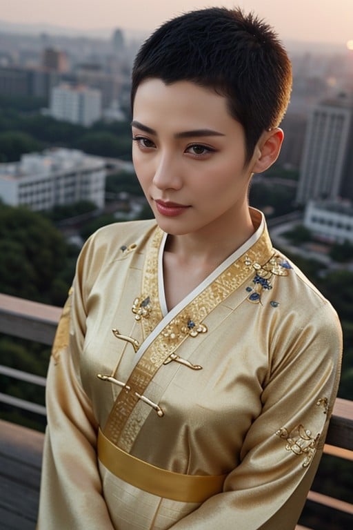 Chinese Hanfu, Top Down, Rim Lighting AI Porn