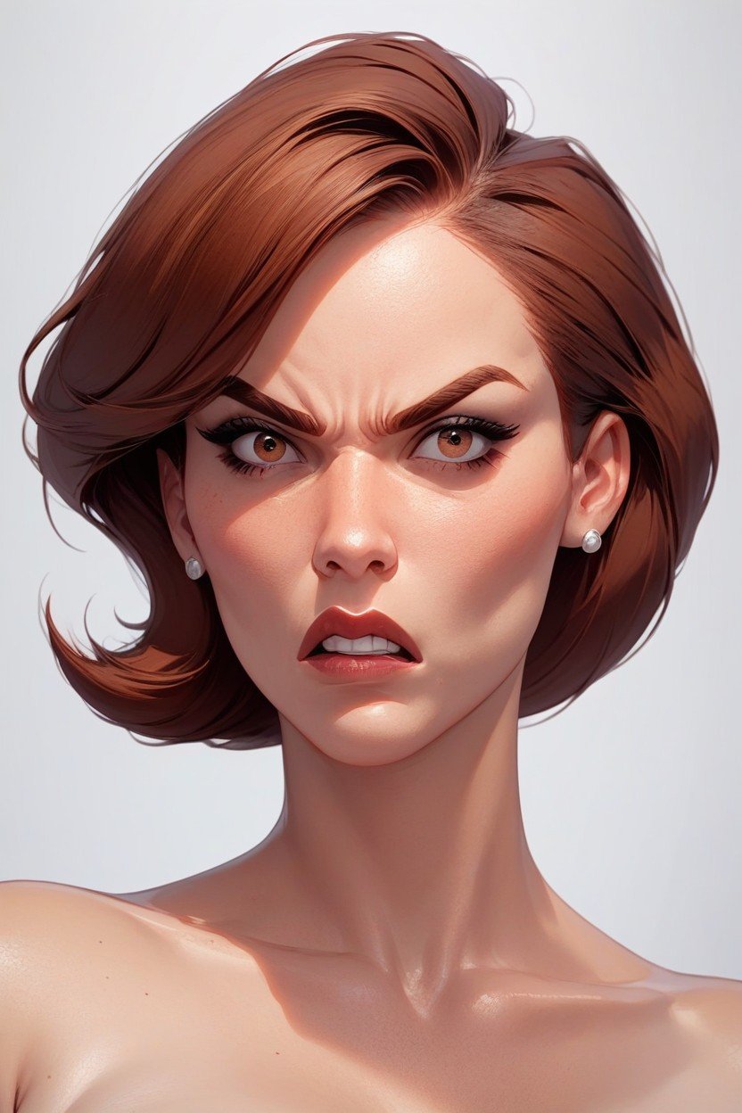 Helen Parr Perfect Body Immersive Ultra Detailed Realistic Close Up Of Face, Angry AI Porn