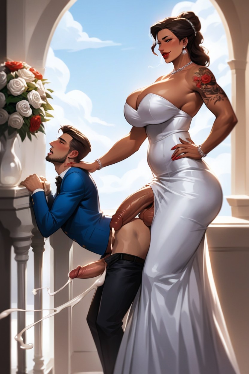 Cock Is Too Big, Brown Eyes, Passionate Sex Shemale AI Porn