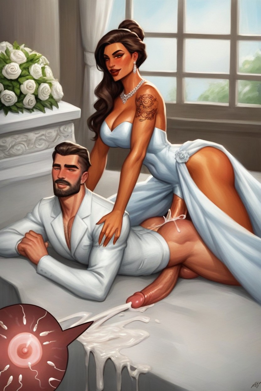 Excessive Cumming, Futanari Giess, Tattoos Shemale AI Porn