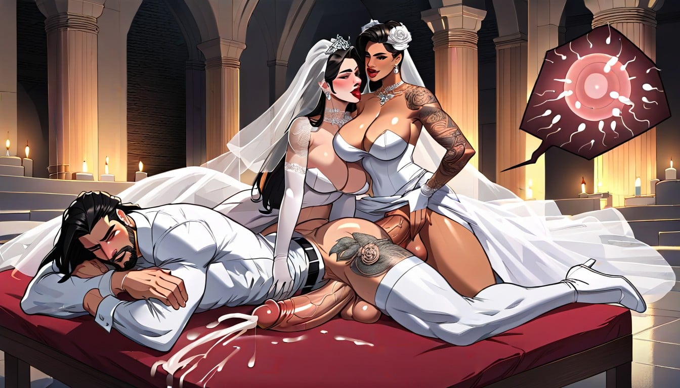 Wedding Dress, Gigic Cock, Skinny Shemale AI Porn