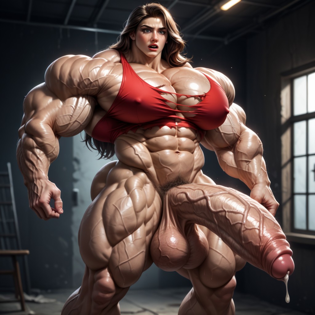 Sweaty, Red Blouse, Body Transformation AI Gay Porn