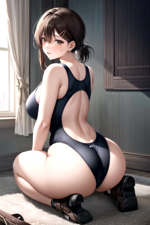 Maillot De Bain Scolaire, Épais, Plump ButtPorno IA Hentai