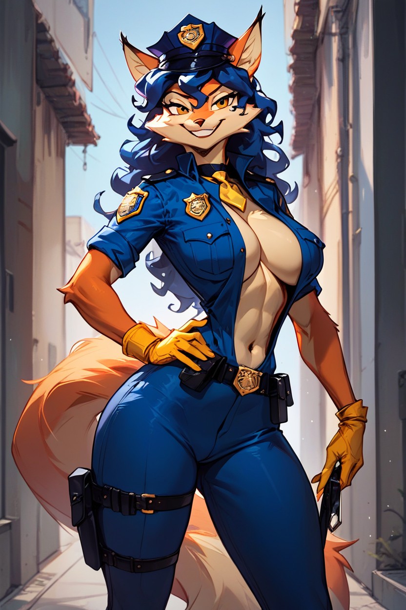 Carmelita Fox, Police Uniform, FurryPorno AI