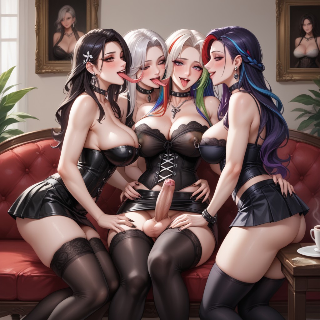 Futanari, Happy, Many Piercings Hentai AI Porn
