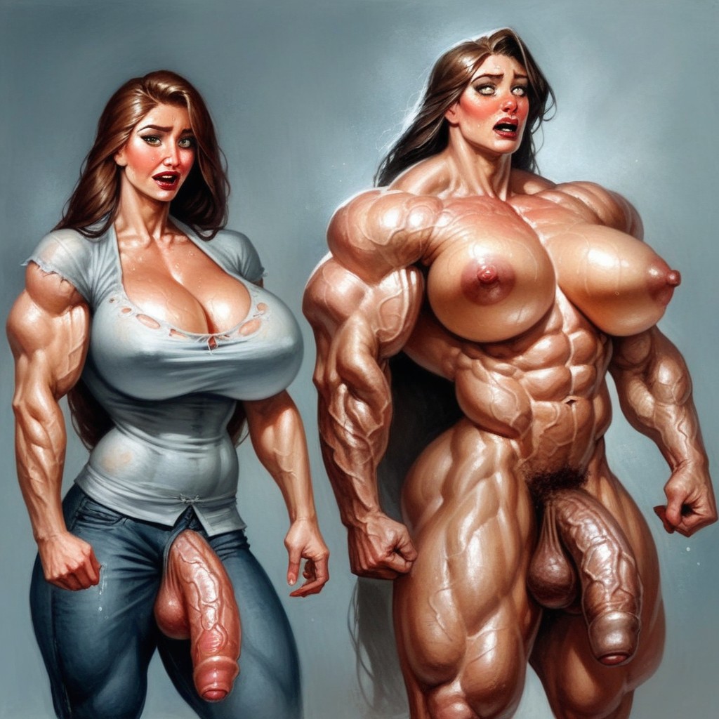 Veiny Body, Prison Background, Veiny Biceps Shemale AI Porn