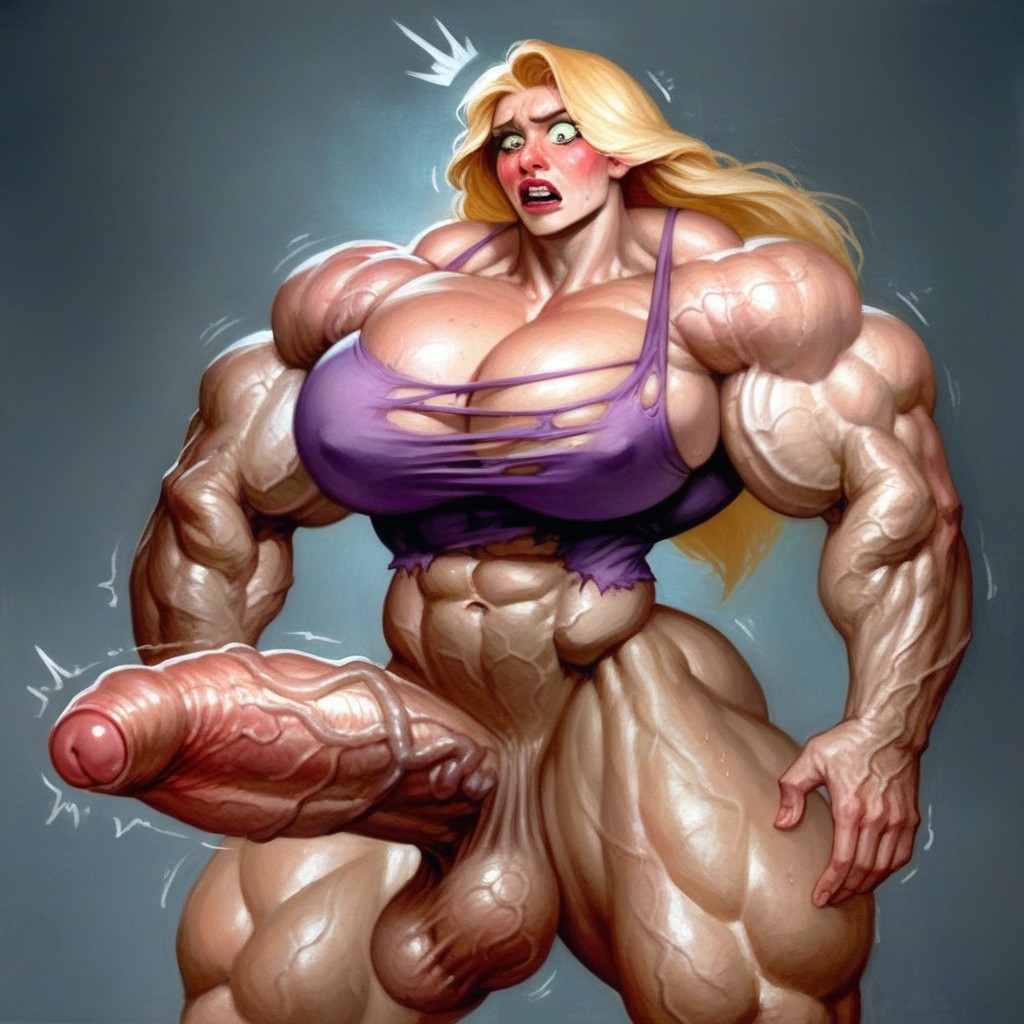 Veiny Foreskin, Ripped Muscle Dick, Shredded Muscle Shemale AI Porn