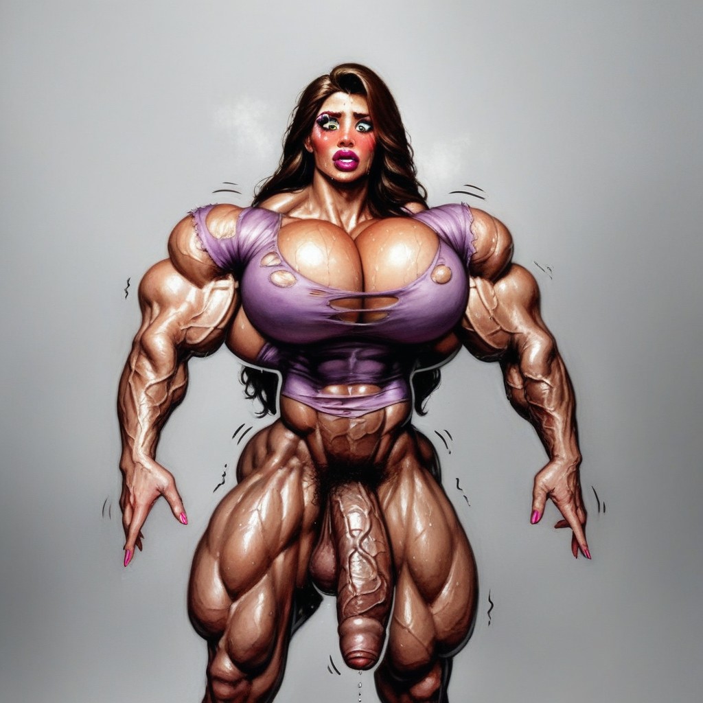 Sweaty, Shredded Muscle, Avergonzada Porno shemale IA