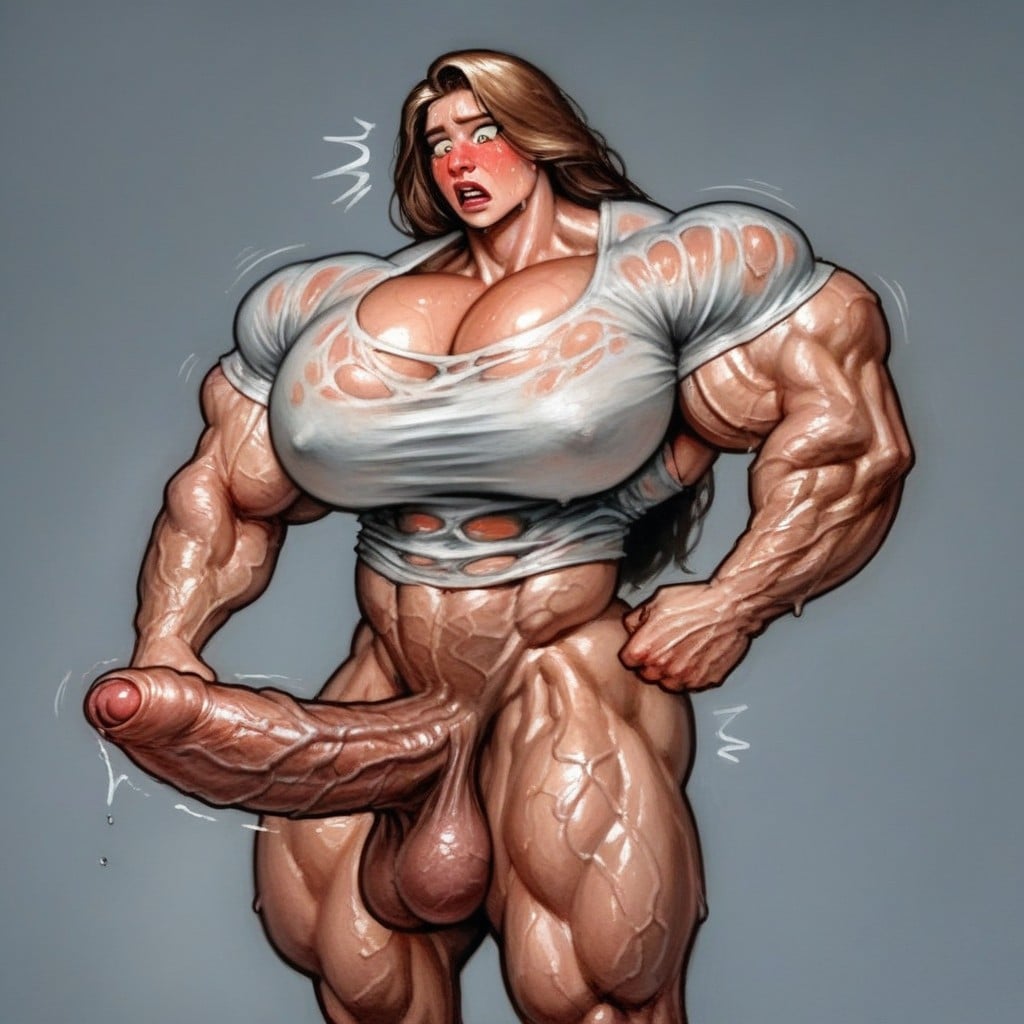Shocked Impression, Bounce Lines, Veiny Biceps Shemale AI Porn