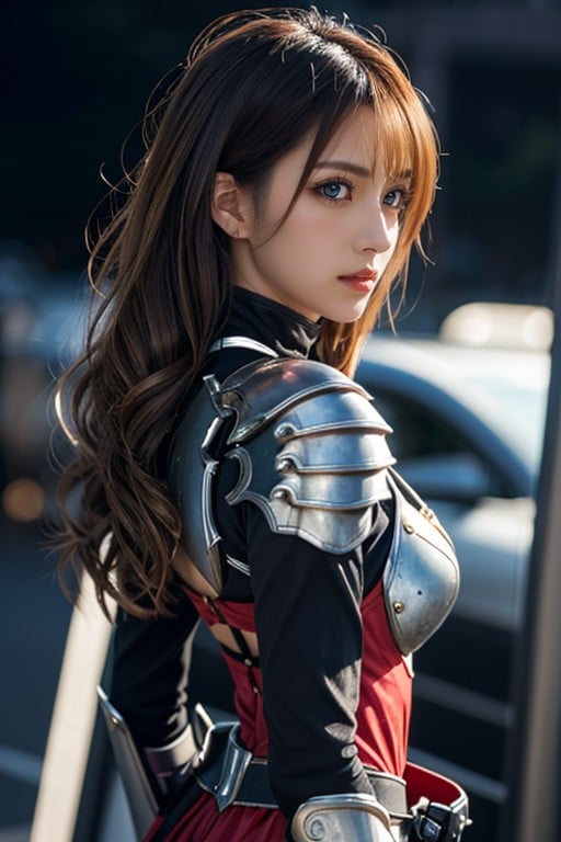 Armor Gloves, Gyaru, Red Eyes AI Porn