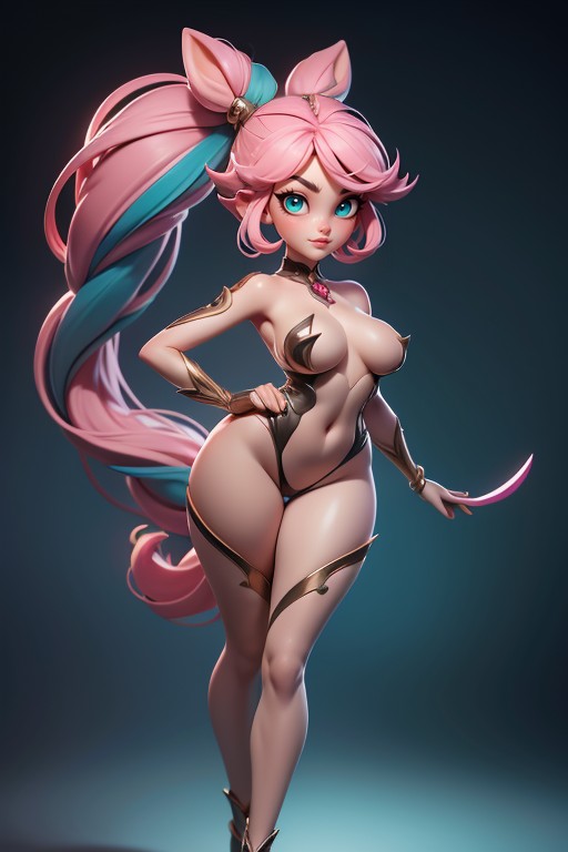 Ponytail At The Front Of Her Head, Body, Stature Hentai AI Porn
