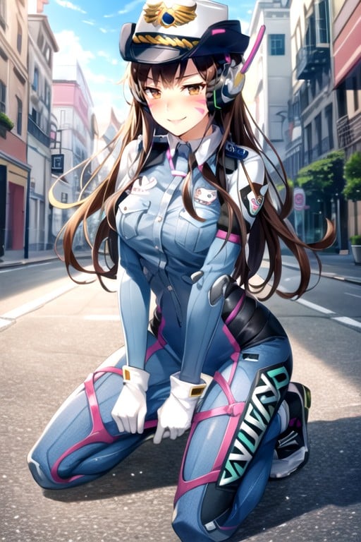 Korean, Mischievous (smiling While Blushing), Kneeling AI Porn