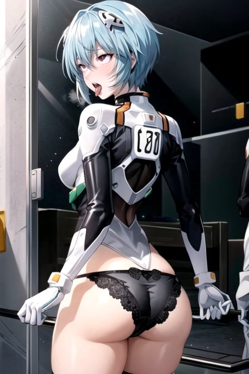 Lifting Skirt, Ayanami Rei (evangelion), Rear View AI Porn