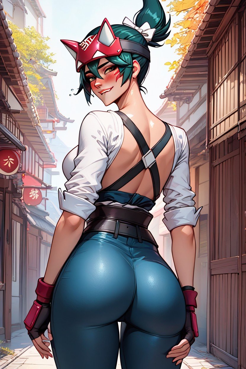 Looking At Viewer, Rounded Boobs, Kiriko From Overwatch Hentai AI Porn