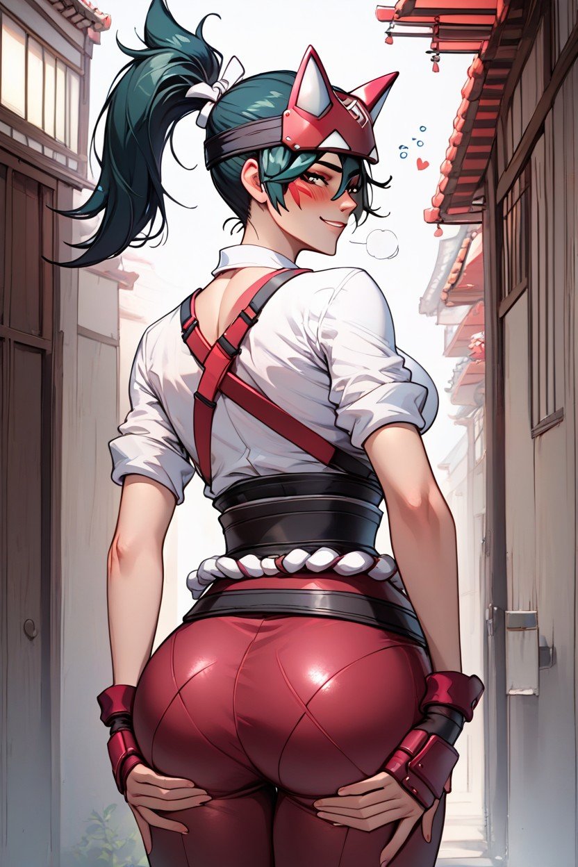 Mischievous (smiling While Blushing), Kiriko From Overwatch, Rounded Ass Hentai AI Porn