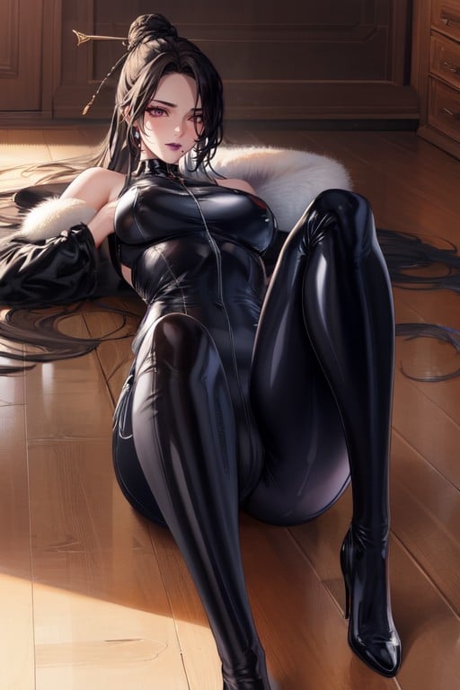 Latex Suit, Full Body, Laying AI Porn